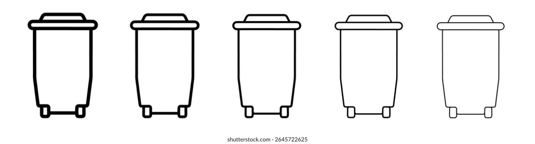 Icono de papelera Logotipo de contorno de Vector simple