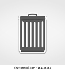 Trash can icon sticker, vector eps10 illustration