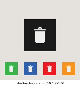 Trash can icon, stock vector illustration, EPS10.