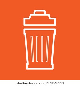 Trash can icon, stock vector illustration, EPS10. 