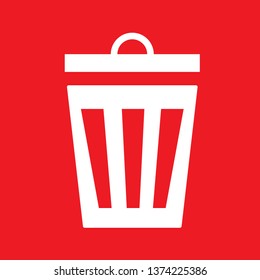 Trash can icon, stock vector illustration, EPS10.