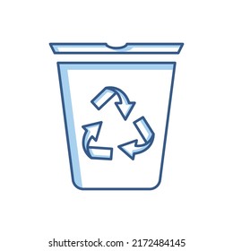 Trash can icon. suitable for cleanliness icon, clean environment. Two tone icon style. Simple design editable