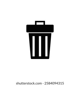 Trash can icon symbol. Trash can icon illustration, trash can icon isolated on white background. Recycling bin icon. Garbage bin symbol.