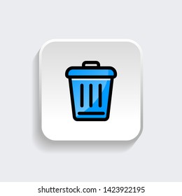 Trash can icon symbol of remove delete or cancel with modern flat style icon for web site design, logo, app, UI isolated on white background. Vector illustration