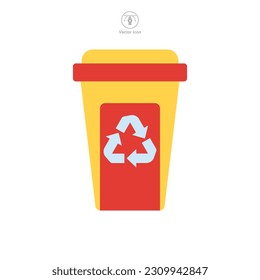 Trash Can Icon plantilla de símbolos para la colección de diseño gráfico y web ilustración vectorial
