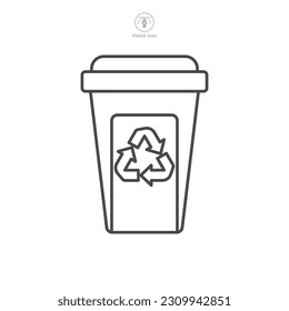 Trash Can Icon plantilla de símbolos para la colección de diseño gráfico y web ilustración vectorial
