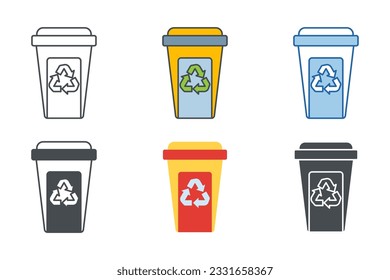 Trash Can Icon plantilla de símbolos para la colección de diseño gráfico y web ilustración vectorial