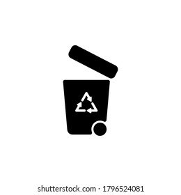 Trash can icon symbol vector isolated on white background