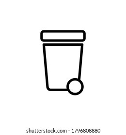 Trash can icon symbol vector isolated on white background