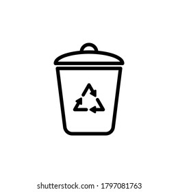 Trash can icon symbol vector isolated on white background