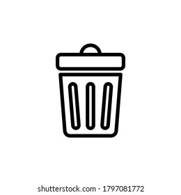 Trash can icon symbol vector isolated on white background