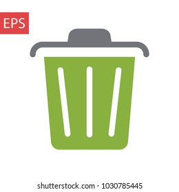 Trash can icon thin line for web and mobile, modern minimalistic flat design. Vector dark grey icon on light grey background.
