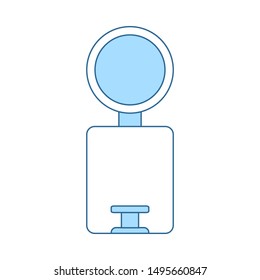 Trash Can Icon. Thin Line With Blue Fill Design. Vector Illustration.