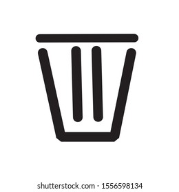 Trash can icon thin line for web and mobile, modern minimalistic flat design. Vector black icon on light grey background.