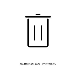 Trash can icon thin line for web and mobile, modern minimalistic flat design. Vector dark grey icon on light grey background