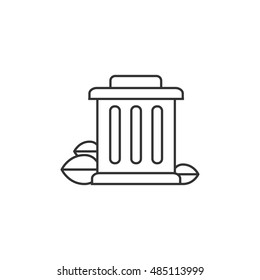 Trash can icon in thin outline style.