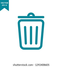 trash can icon in trendy flat style 