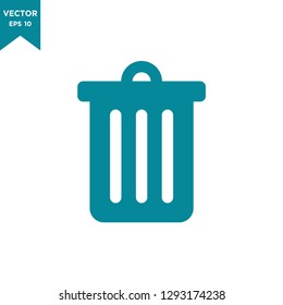 trash can icon in trendy flat style 