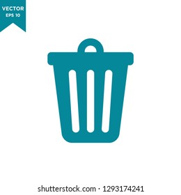 trash can icon in trendy flat style 