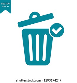 trash can icon in trendy flat style 