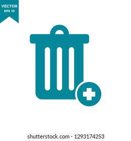trash can icon in trendy flat style 