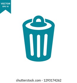 trash can icon in trendy flat style 