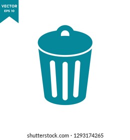 trash can icon in trendy flat style 