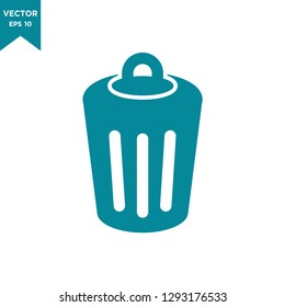 trash can icon in trendy flat design 