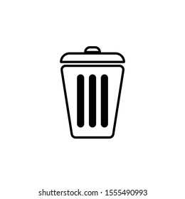 Trash can icon trendy flat design.