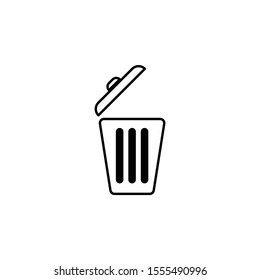 Trash can icon trendy flat design.