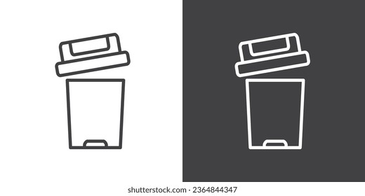 El icono de la barra diagonal en el estilo de línea de moda. La basura vectorial moderna puede ser un símbolo aislado en el fondo blanco. Envase para pictogramas lineales. Colección de iconos de línea para aplicaciones web y conceptos móviles