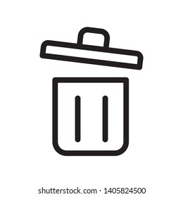 Trash can icon in trendy outline style design. Vector graphic illustration. Trash symbol for website design, logo, app, and ui. Editable vector stroke. EPS 10.