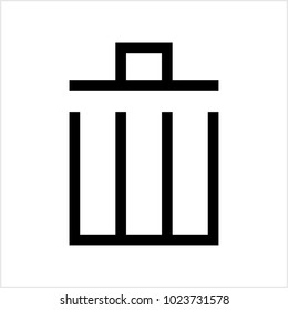 Trash Can Icon Vector Art Illustration