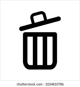 Trash Can Icon Vector Art Illustration