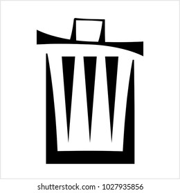 Trash Can Icon Vector Art Illustration