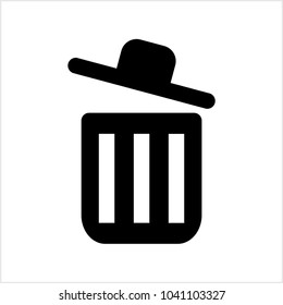 Trash Can Icon Vector Art Illustration