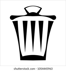 Trash Can Icon Vector Art Illustration