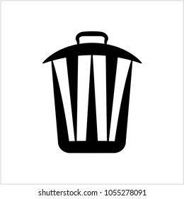 Trash Can Icon Vector Art Illustration