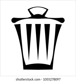 Trash Can Icon Vector Art Illustration