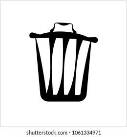 Trash Can Icon Vector Art Illustration