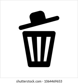 Trash Can Icon Vector Art Illustration