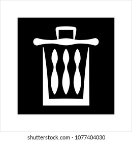 Trash Can Icon Vector Art Illustration