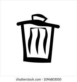 Trash Can Icon Vector Art Illustration