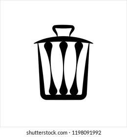 Trash Can Icon Vector Art Illustration