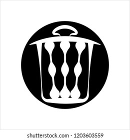 Trash Can Icon Vector Art Illustration