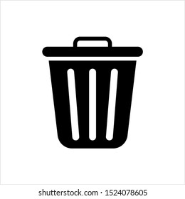 Trash Can Icon Vector Art Illustration