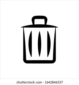 Trash Can Icon Vector Art Illustration