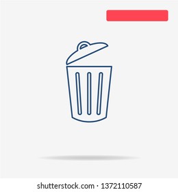 Trash can icon. Vector concept illustration for design.