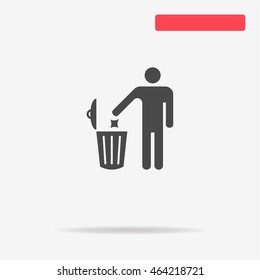 Trash can icon. Vector concept illustration for design.