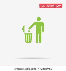 Trash can icon. Vector concept illustration for design.